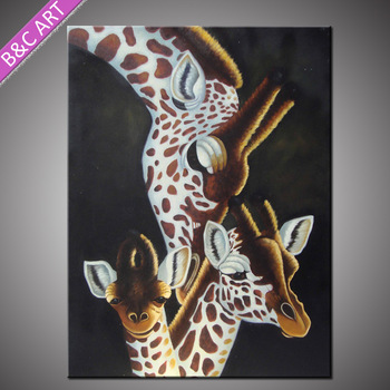 350x350 Interior Decor Home Giraffe Oil Painting Canvas Large Size - Giraffe Oil Painting