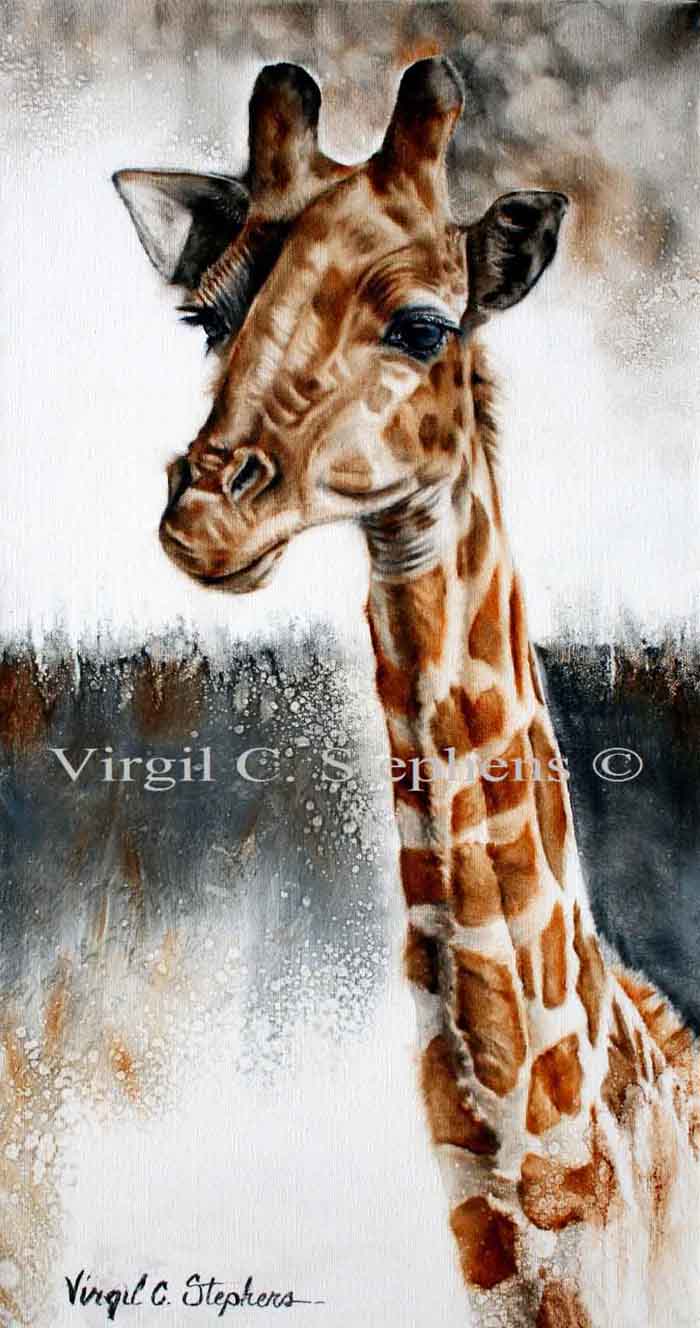 700x1328 Standing Tall, Giraffe, Giclee Print From An Original Oil Painting - Giraffe Oil Painting