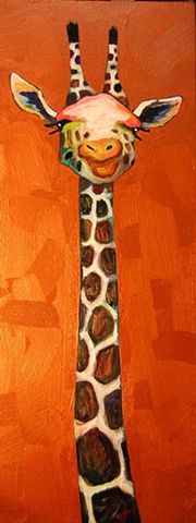 180x480 Giraffe Oil Painting - Giraffe Oil Painting