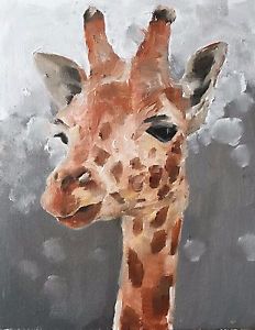 232x300 Giraffe Art Print Wall Art From Original Oil Painting By James - Giraffe Oil Painting