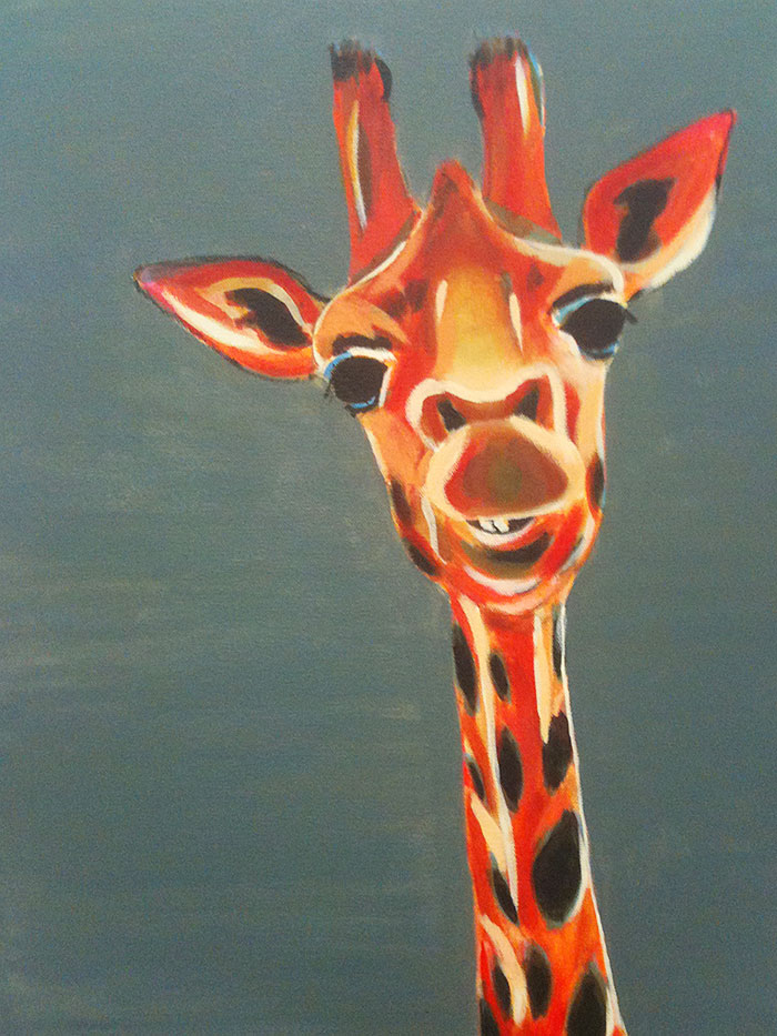 700x933 Giraffe Acrylic - Giraffe Painting