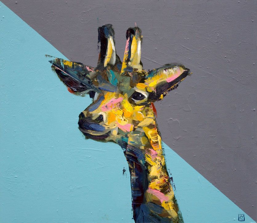 835x725 Just Out Of Reach - Giraffe Painting