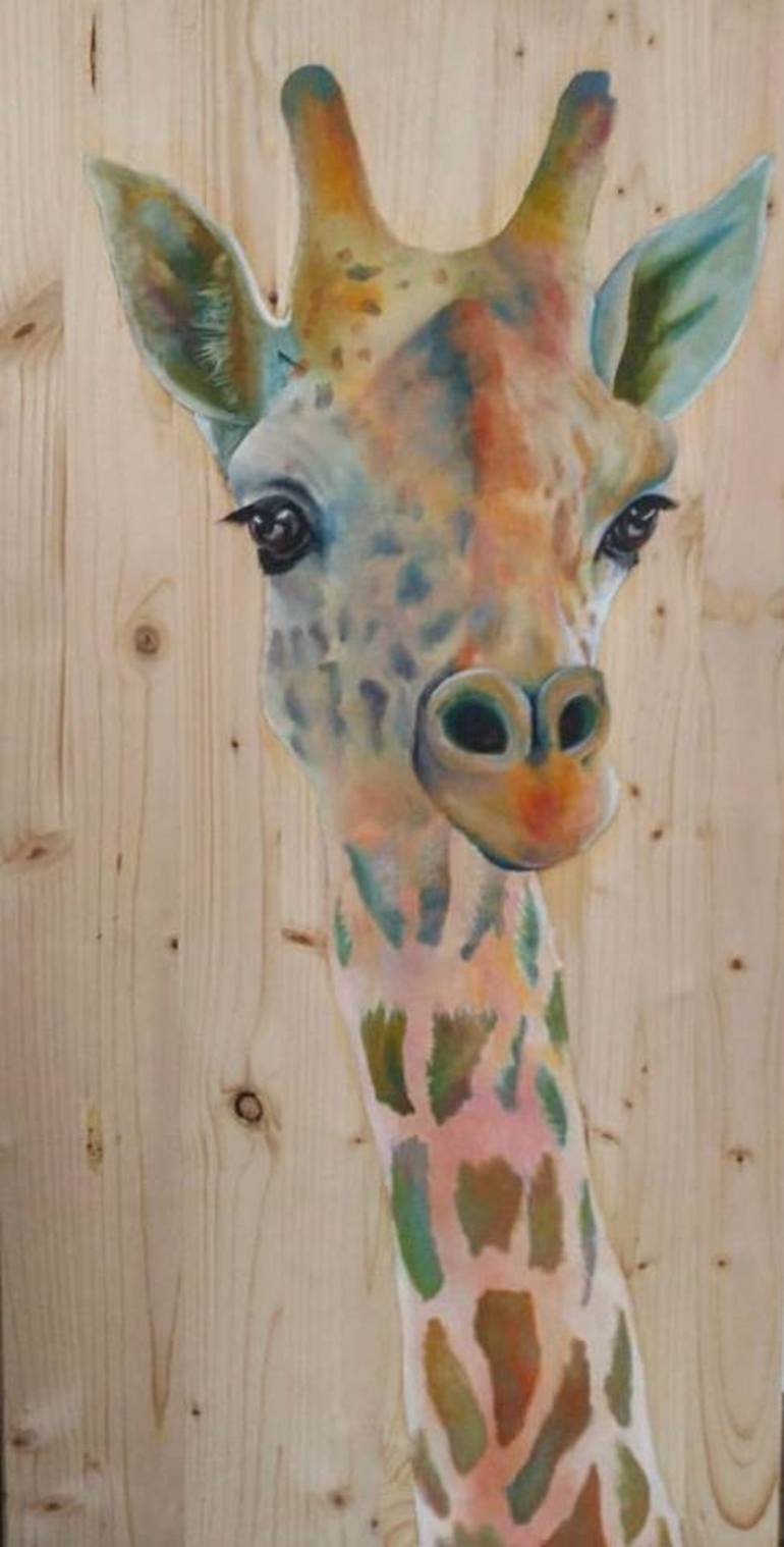 770x1518 Saatchi Art Giraffe Painting By Elena Vivas Vida - Giraffe Painting