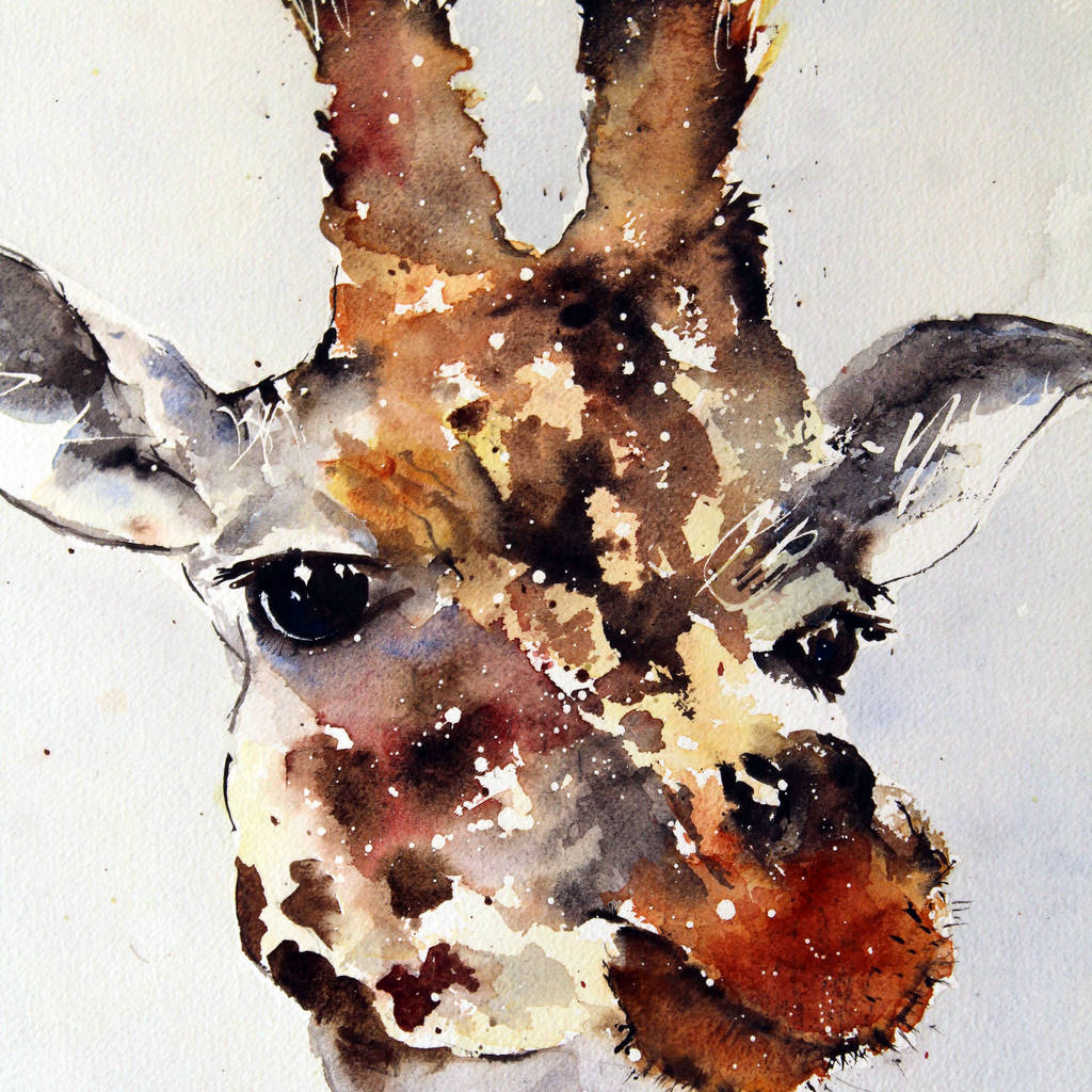 1024x1024 Giraffe Painting, Sun By Luna Harrison - Giraffe Painting