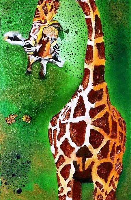 454x692 Buy Missmessyartist The Funny Giraffe Handmade Painting By Neha - Giraffe Painting For Kids