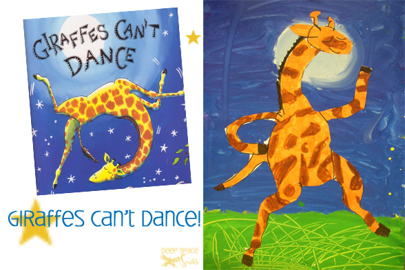 588x393 Giraffes Can'T Dance Art Lesson Deep Space Sparkle - Giraffe Painting For Kids