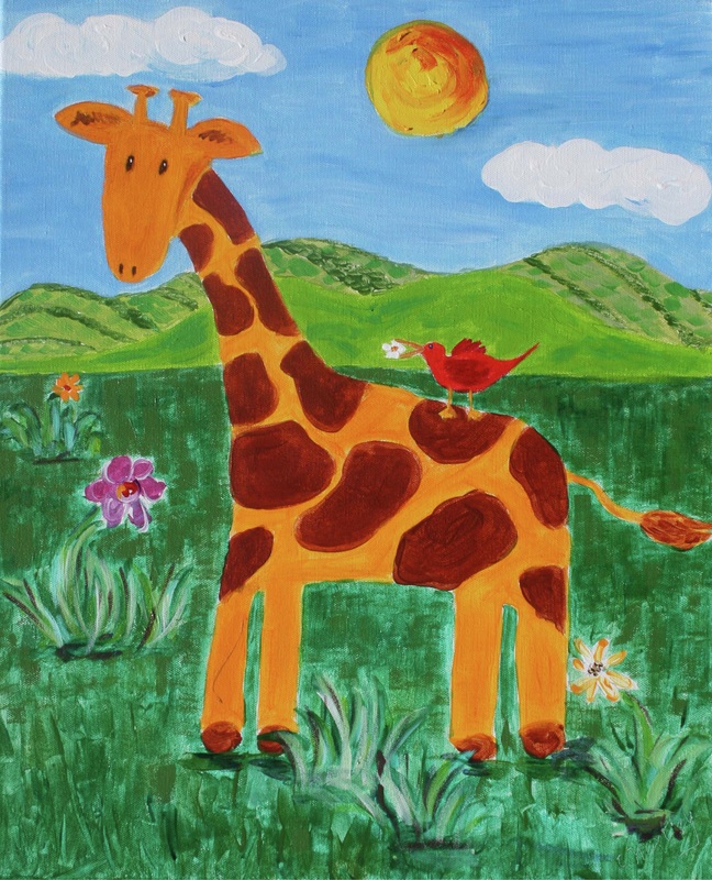 648x800 Kids Painting Selections - Giraffe Painting For Kids