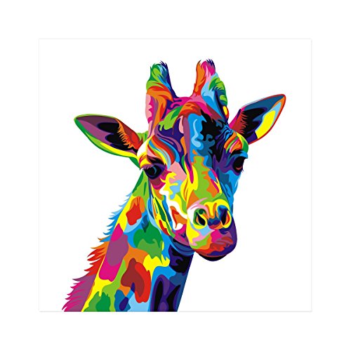 500x500 Uniquebella Abstract Giraffe Painting Printed On Canvas, Art - Giraffe Painting For Kids