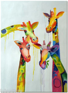 221x300 Giraffes Companion - Giraffe Painting On Canvas