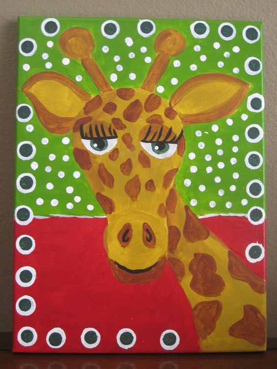 564x752 Pin By Gloria Buchanan On Painted Canvas Painted - Giraffe Painting On Canvas