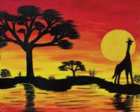 200x160 The Ceramic Studio Etc Canvas Painting - Giraffe Painting On Canvas