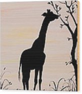 163x186 Giraffe Silhouette Painting By Carolyn Bennett Painting By Simon - Giraffe Silhouette Painting