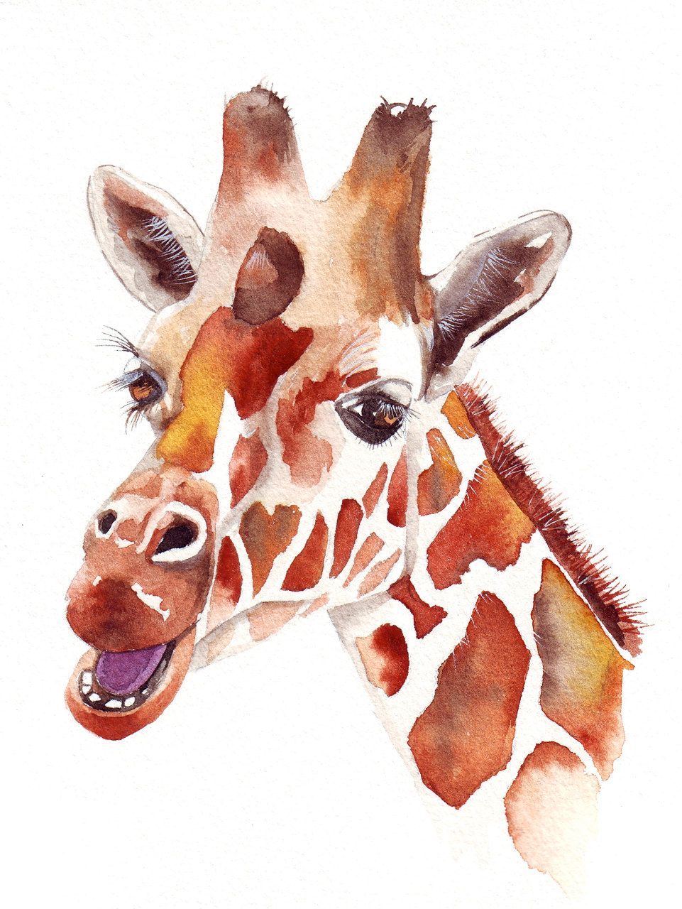 961x1280 Pin By Ale On Dibujos Watercolor And Artwork - Giraffe Watercolor Painting
