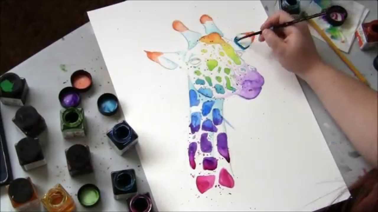 1280x720 Giraffe - Giraffe Watercolor Painting
