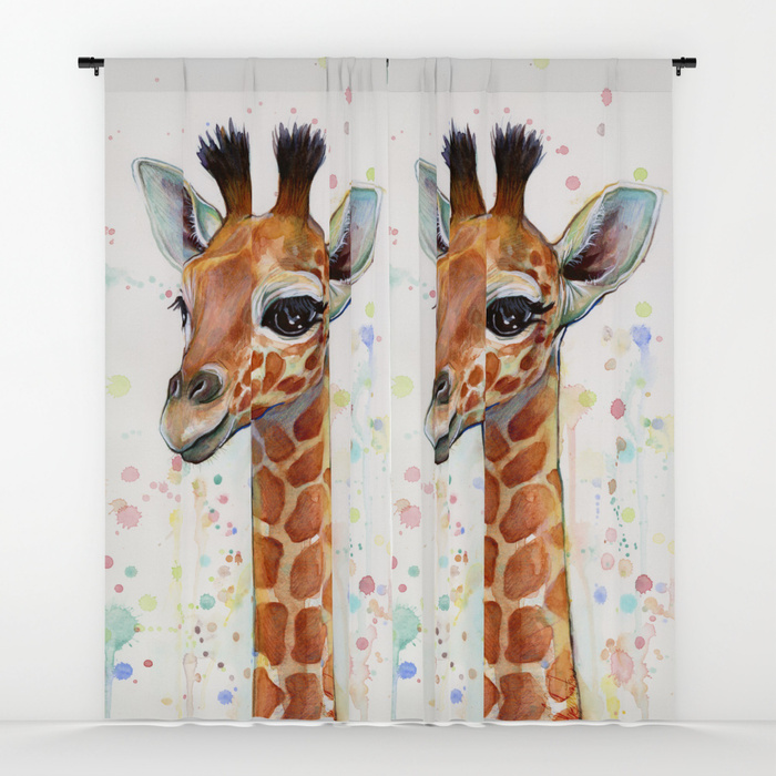 700x700 Giraffe Baby Animal Watercolor Whimsical Nursery Animals Window - Giraffe Watercolor Painting