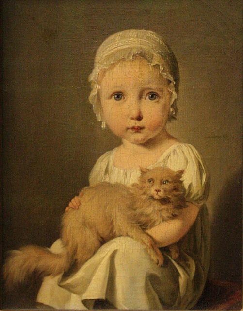 501x640 Girl Holding Cat Cat, Paintings And Art Women - Girl And Cat Painting