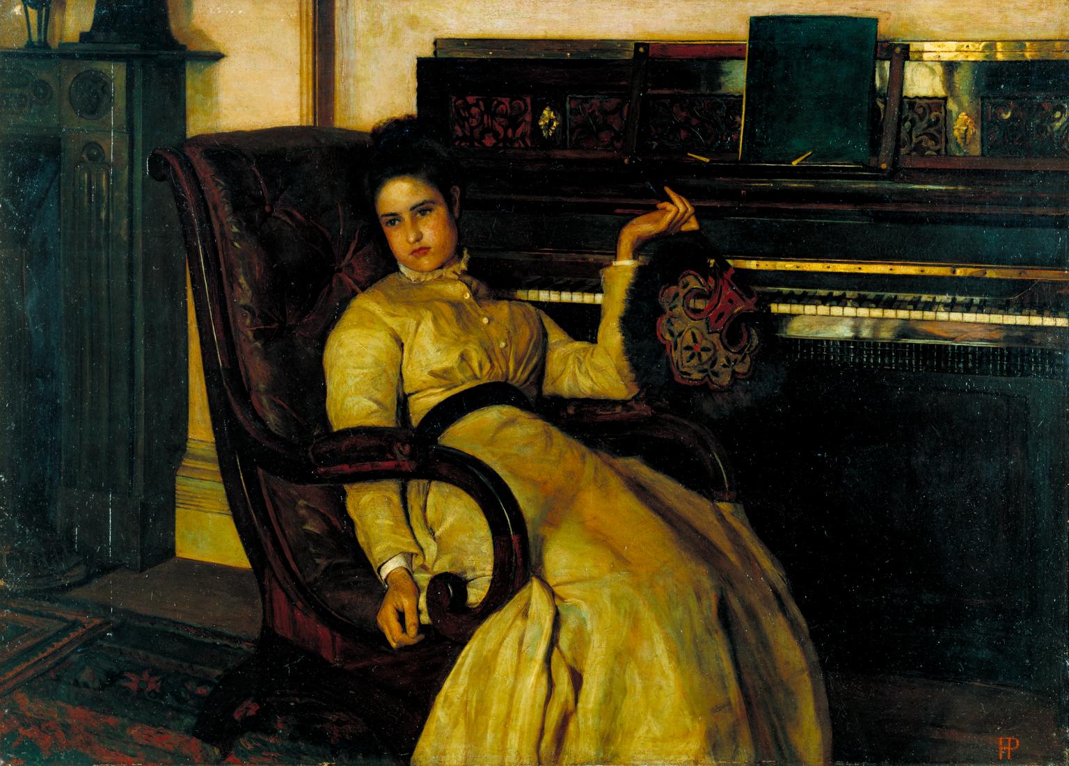1536x1101 Girl Resting - Girl At Piano Painting