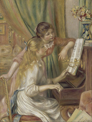 300x396 Girls - Girl At Piano Painting