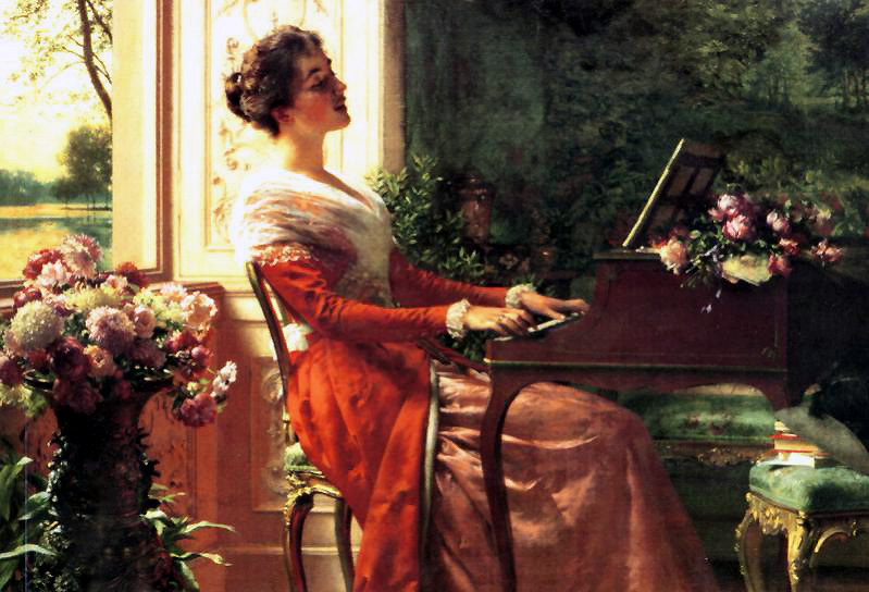 799x544 Art Mart - Girl At Piano Painting