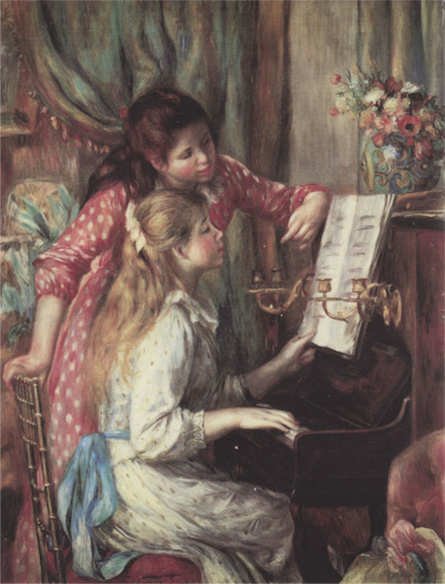 916x1200 Young Girls - Girl At Piano Painting