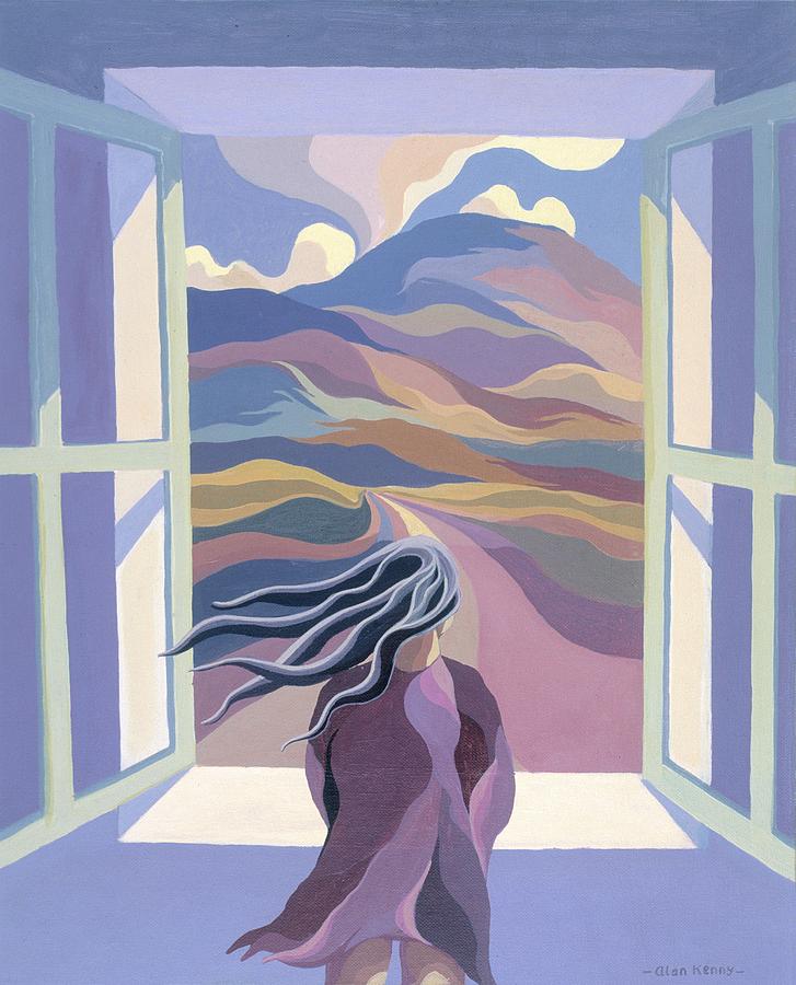 727x900 Girl By Window Painting By Alan Kenny - Girl At Window Painting