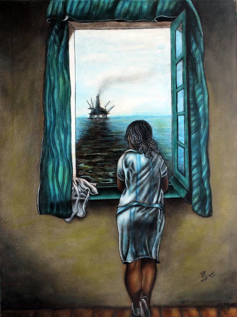 770x1028 Saatchi Art Woman - Girl At Window Painting