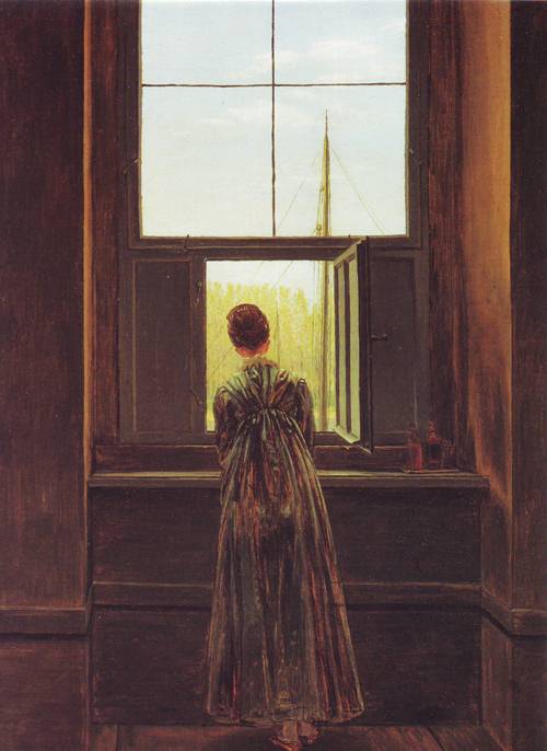 500x686 The Woman At The Window Painting Caspar David Friedrich Oil - Girl At Window Painting