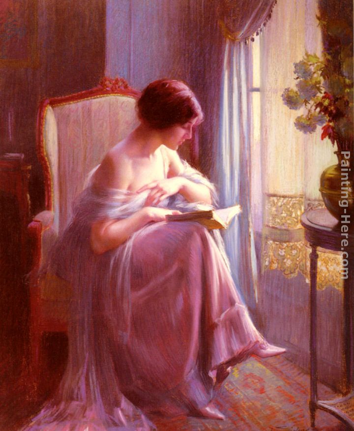 720x877 Delphin Enjolras Young Woman Reading By A Window Painting Anysize - Girl At Window Painting