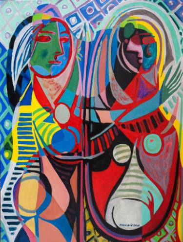 375x495 Saatchi Art Girl Before A Mirror (Reflections On Works By Pablo - Girl Before A Mirror Painting