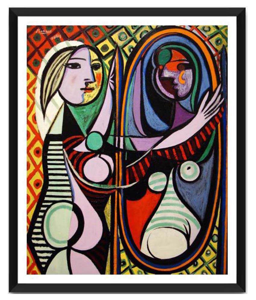 850x995 Tallenge Girl Before A Mirror By Pablo Picasso Framed Art Print - Girl Before A Mirror Painting