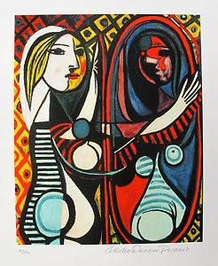 246x300 Pablo Picasso Girl Before A Mirror Estate Signed Amp Numbered Small - Girl Before A Mirror Painting
