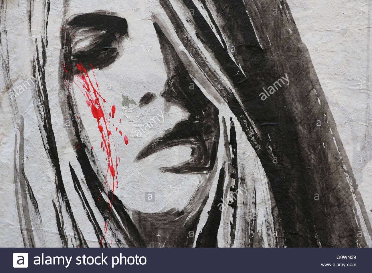 1300x956 Crying Blood Stock Photos Amp Crying Blood Stock Images - Girl Crying Blood Painting