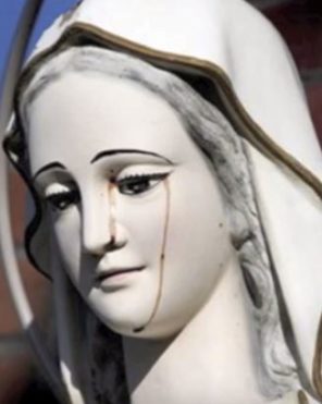 296x371 Crying Statues. A Real Phenomenon - Girl Crying Blood Painting