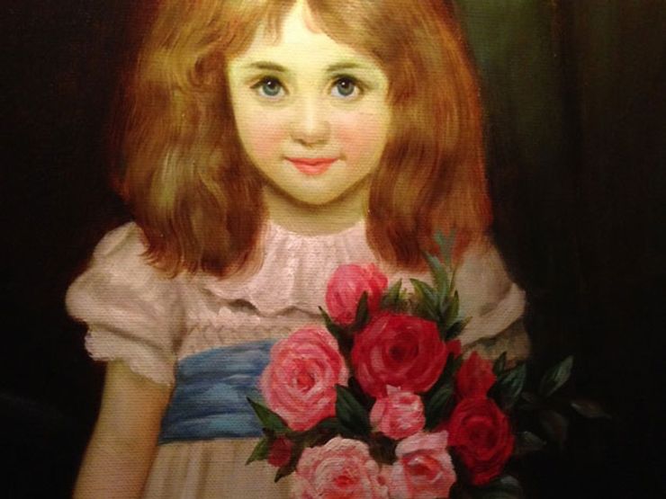 740x555 5 Haunted Paintings You Should Never Hang In Your Home - Girl Crying Blood Painting