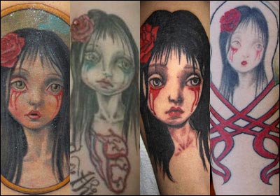 400x280 Mark Ryden Rose Pendant - Girl Crying Blood Painting