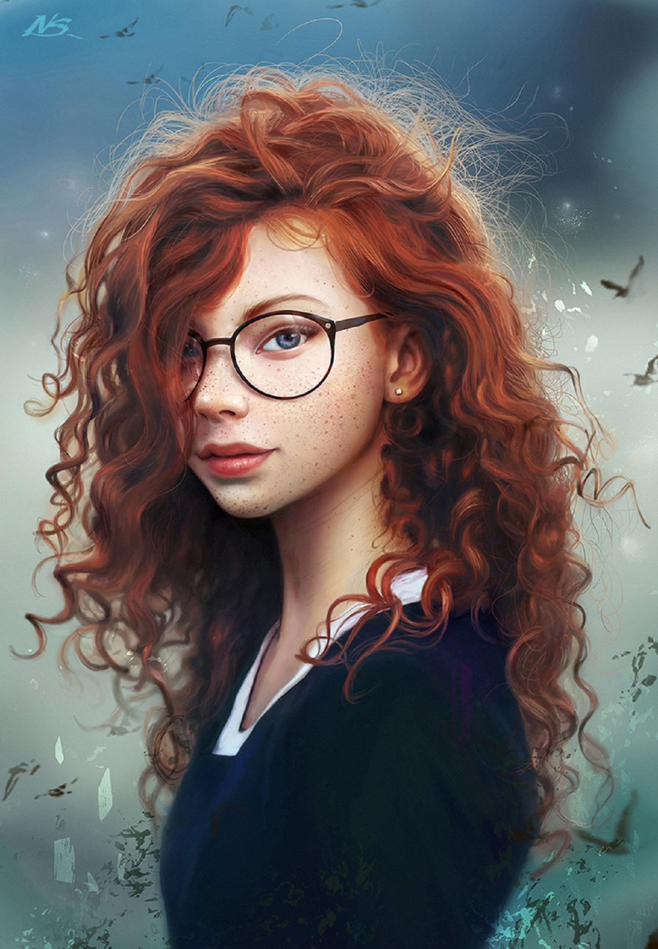 1300x1874 Paintable Digital Painting Inspiration - Girl Hair Painting