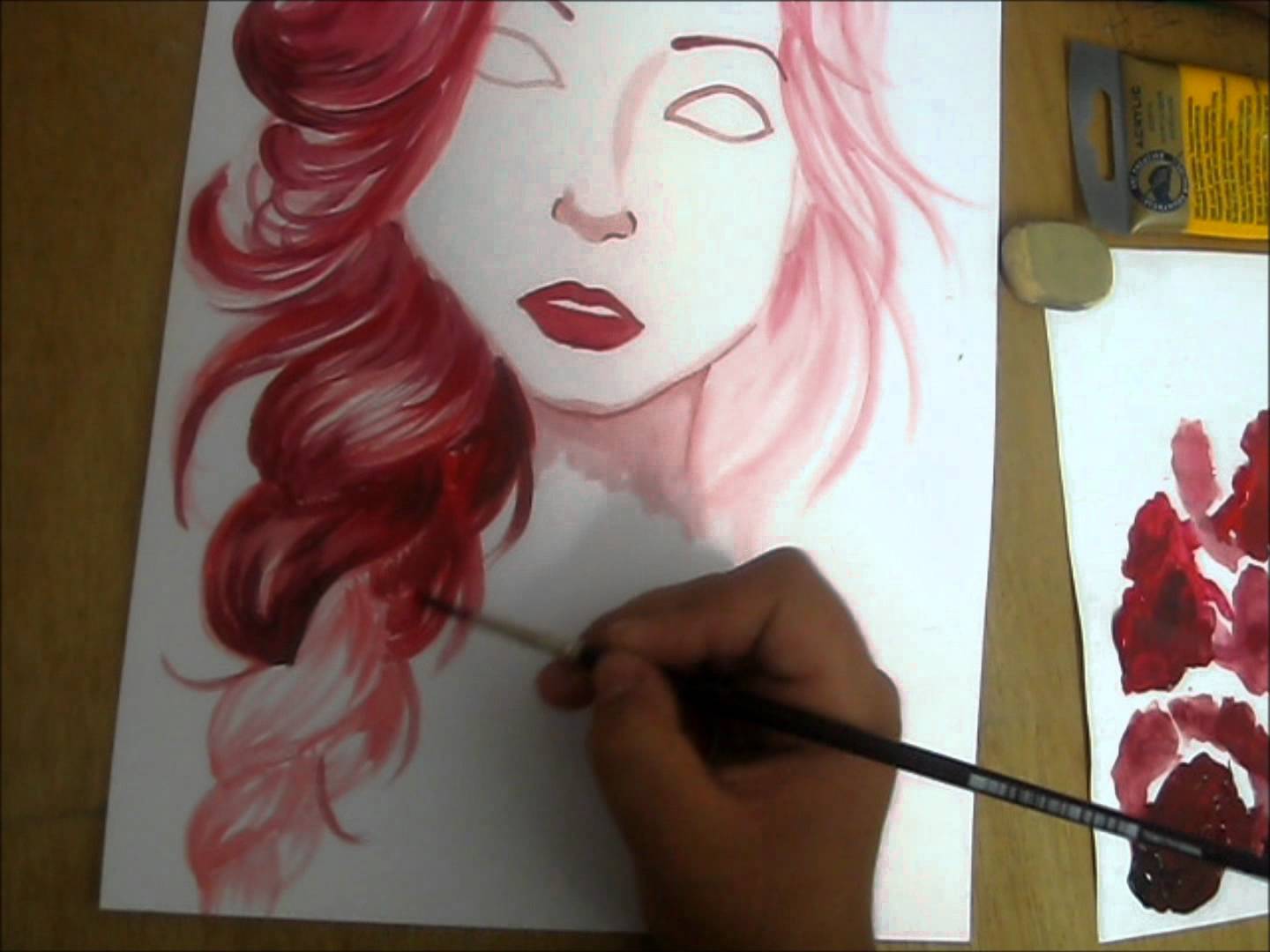 1440x1080 Water Color Girl - Girl Hair Painting