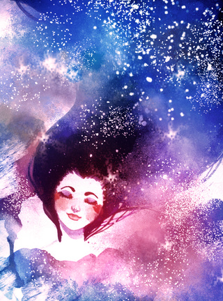 320x432 By Malways - Girl Hair Painting