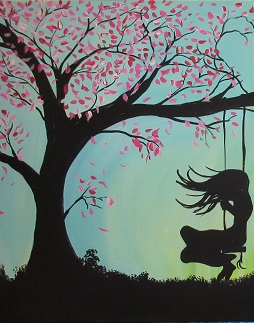 254x323 Girl On Swing - Girl In A Swing Painting
