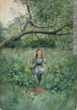 270x385 M969.21.3 Young Girl On A Swing Painting James Barnsley - Girl In A Swing Painting