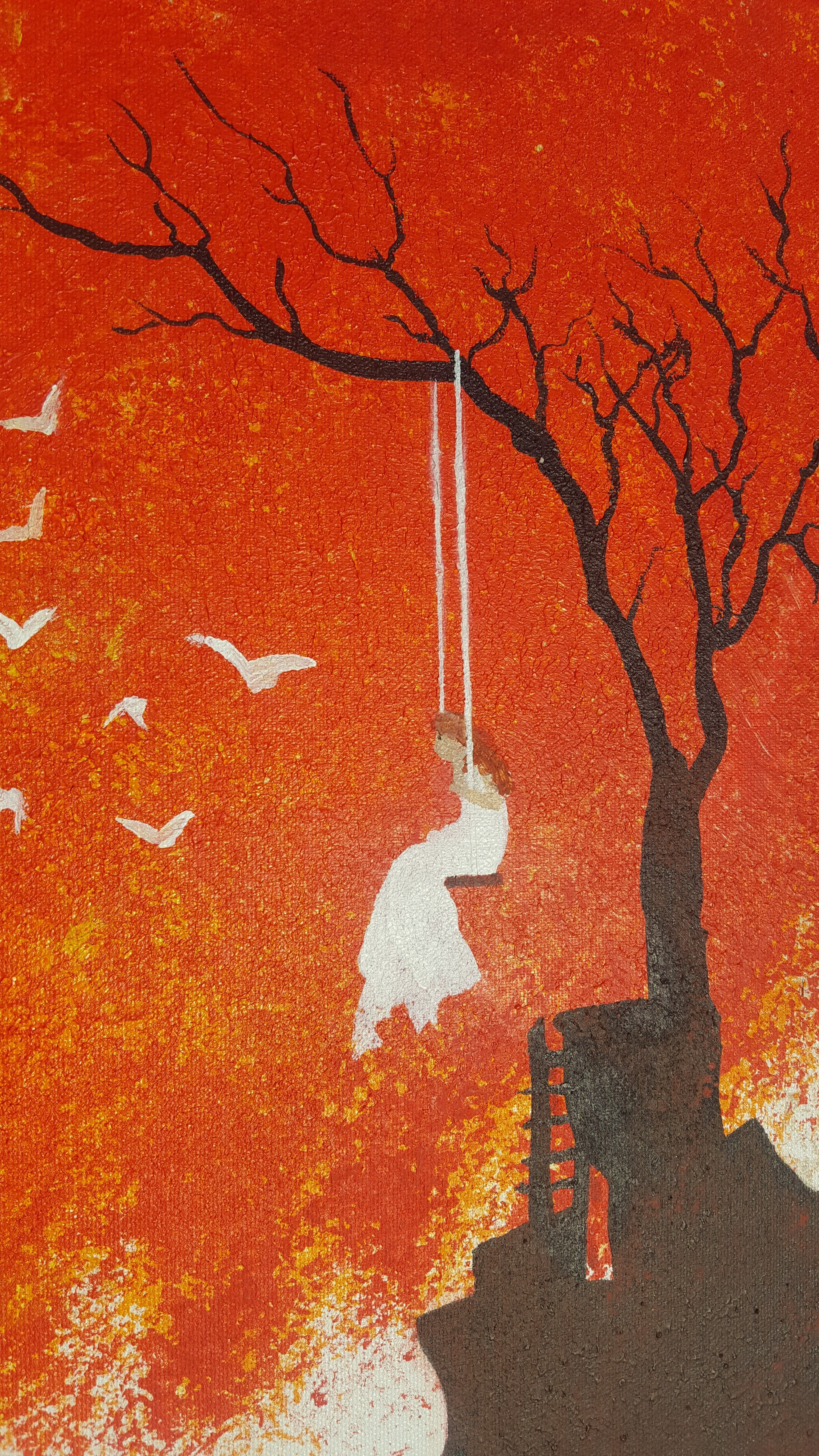 2988x5312 Art - Girl In A Swing Painting