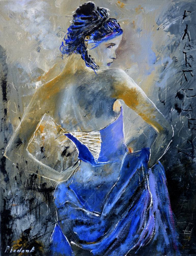 Girl In Blue Dress Painting At PaintingValley Com Explore Collection   Girl In Blue Dress Painting 25 