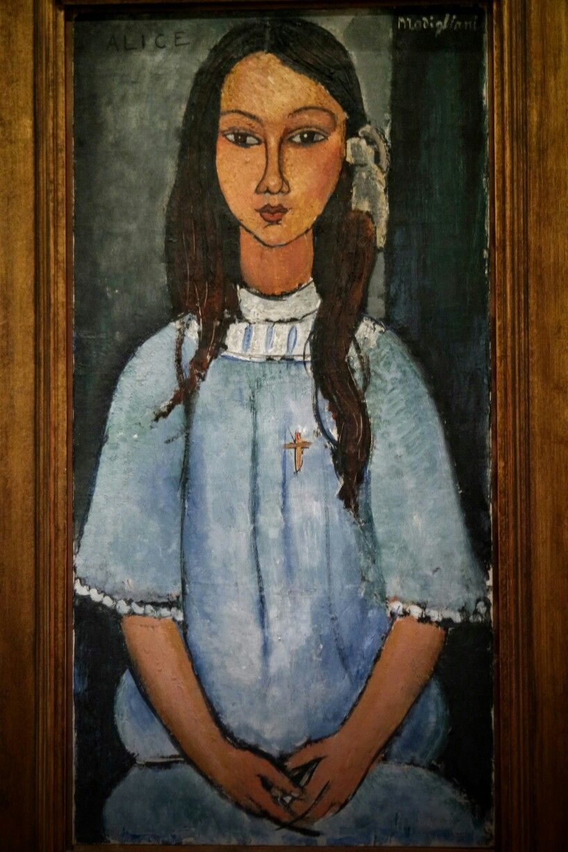 817x1225 Modiliani - Girl In Blue Dress Painting