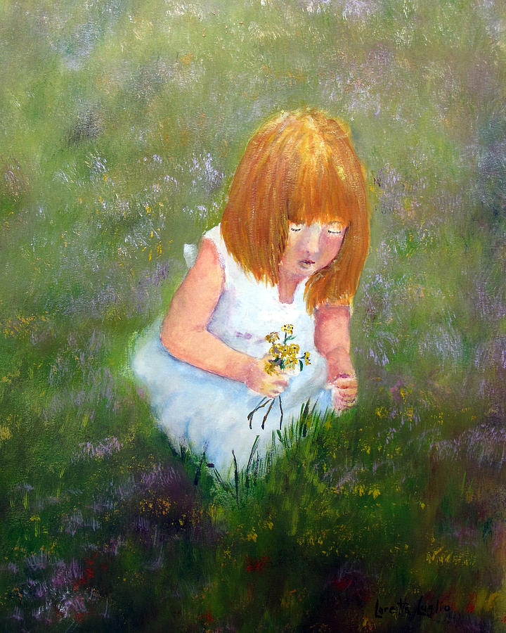 720x900 Girl In The Meadow Painting By Loretta Luglio - Girl In Meadow Painting