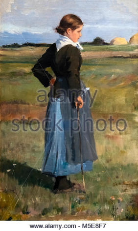 282x470 Portrait Of Girl Painting On Canvas In Art Class Stock Photo - Girl In Meadow Painting