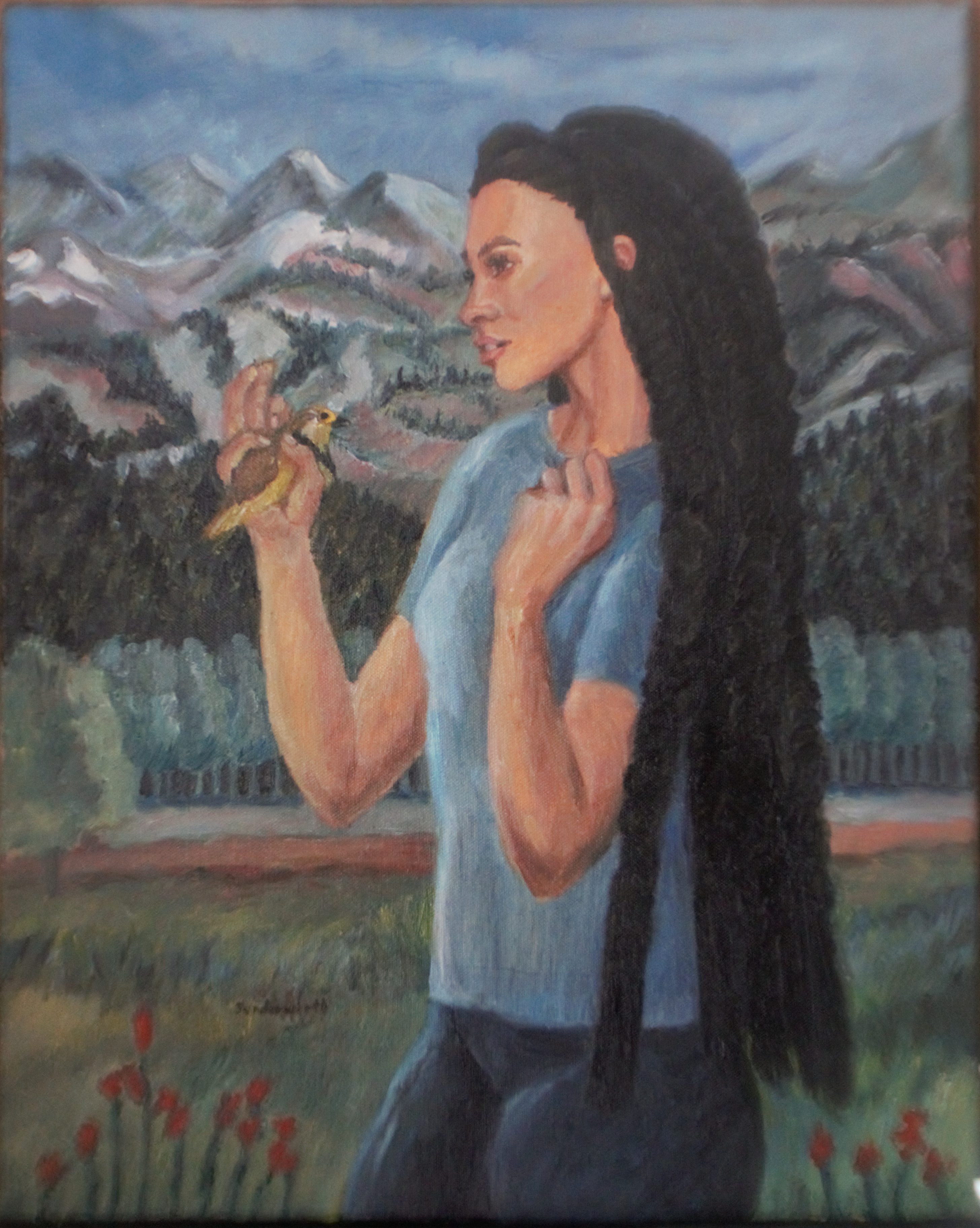 2911x3648 Anne Sunderwirth Portfolio - Girl In Meadow Painting