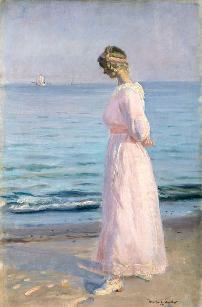 396x600 Girl In A Pink Dress - Girl In Pink Dress Painting