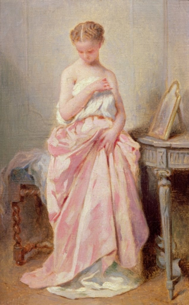 637x1024 Girl In A Pink Dress Posters Amp Prints By Charles Joshua Chaplin - Girl In Pink Dress Painting