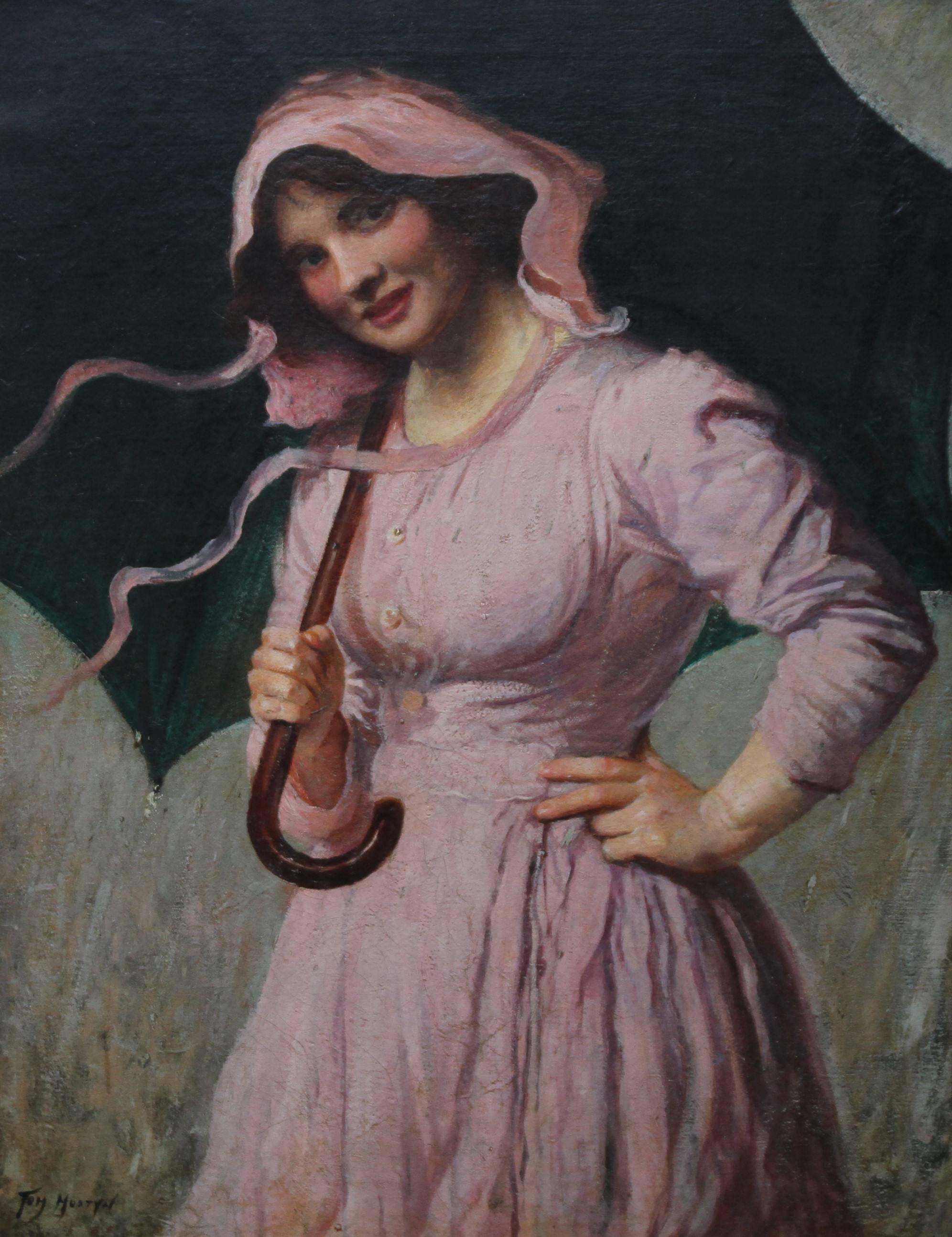 1992x2588 Tom Mostyn - Girl In Pink Dress Painting