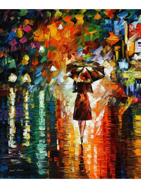 Girl In Rain Painting